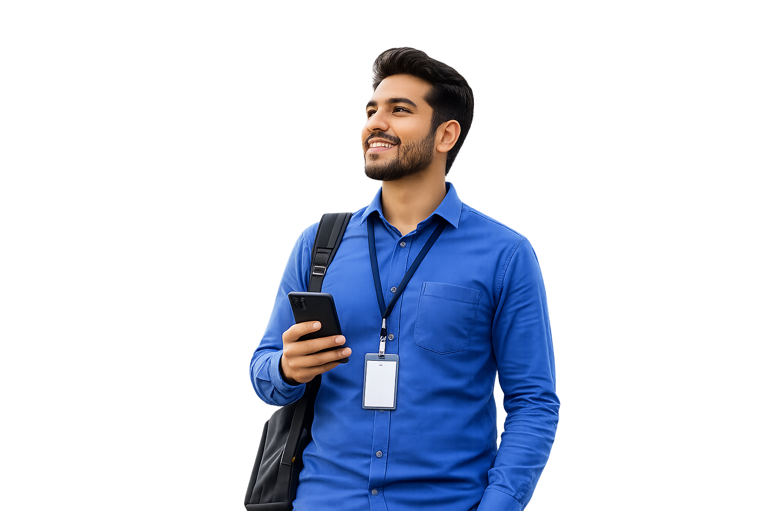 Salesperson using SalesNora app